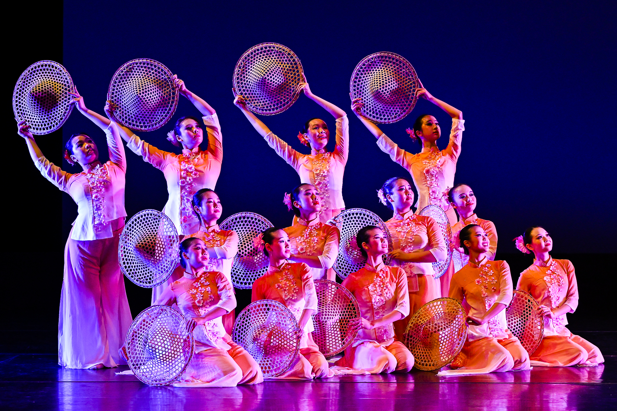 Dance performance with woven hats